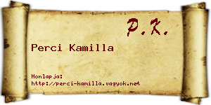 Perci Kamilla névjegykártya